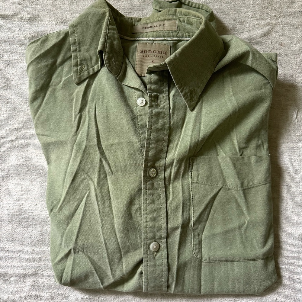 Green Cotton Oxford Shirt